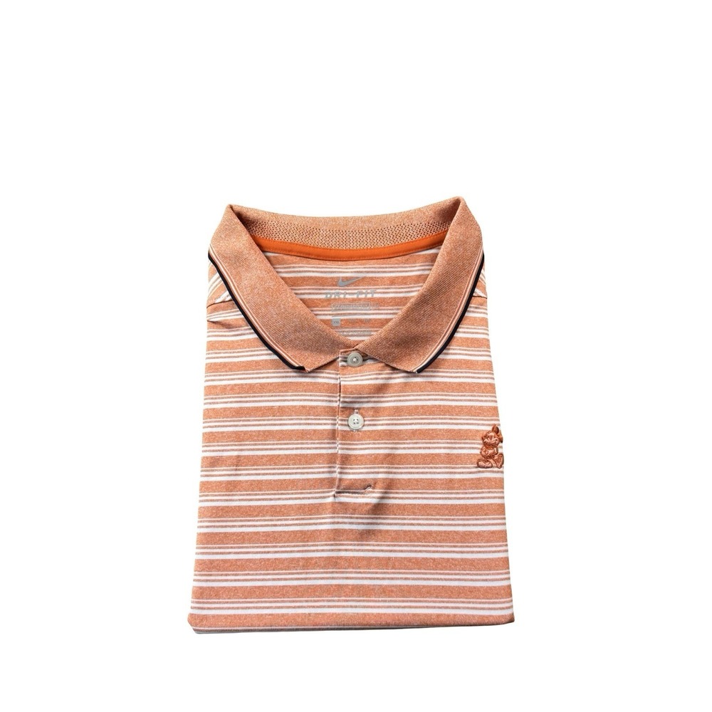 Nike Orange White Striped Mickey Disney‎ Performance Golf Polo Size 2XL